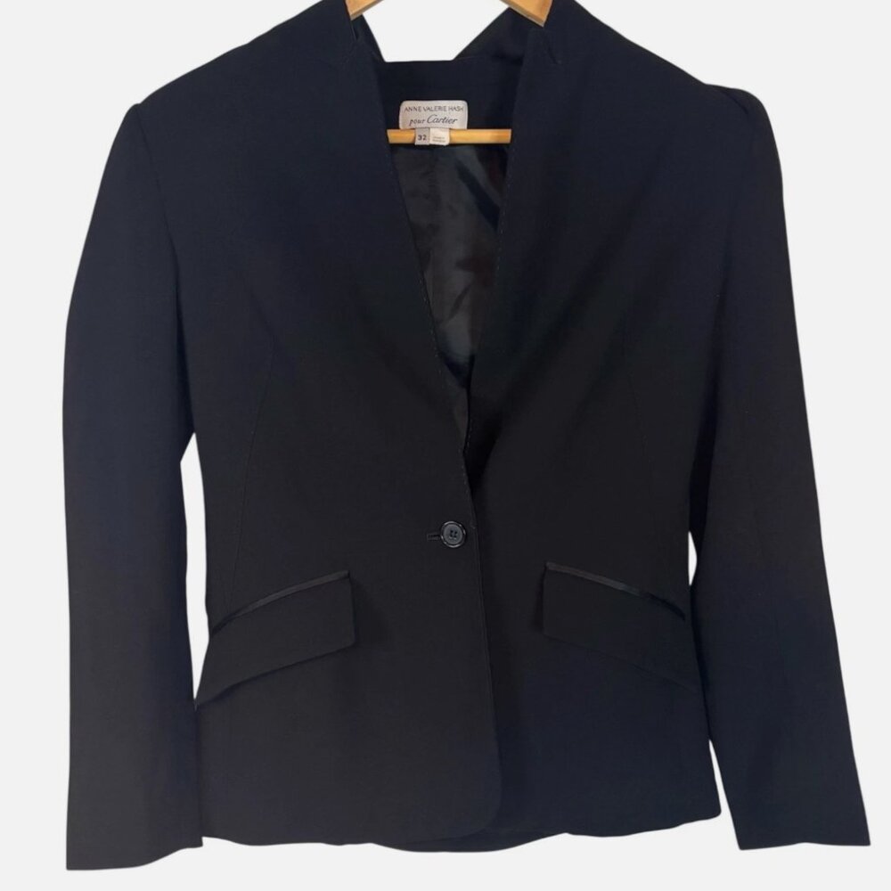 Anne Valerie Hash Pour Cartier Tailored Tuxedo Blazer Jacket Women's Size 32